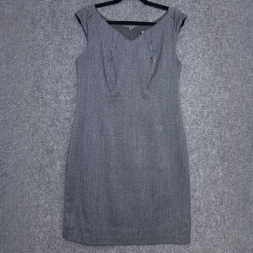Mossimo Womens Dress Gray Herringbone 14 Sleeveless Pleated Office Career